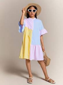 Radiana 青少年女孩度假休闲梭织拼布衬衫裙 - 彩色 - 查看 3