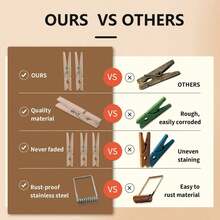 10/30/50pcs Wooden Clothespins About 7.2cm/2.8inch Long - Multicolor - View 2