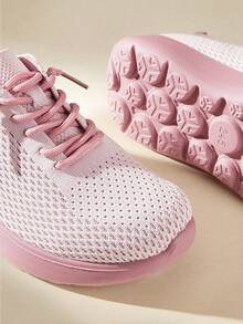 CUCCOO EASI Women's Casual Soft Bottom Breathable Mesh Shoes, Low Vamp Mesh Fabric Shoes, Versatile Shoes - Pink - View 4