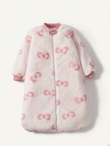 Cozy Pixies 1pc Baby Sleeping Bag, Soft Thick Pink Bow Design