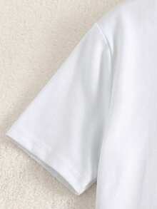 SHEIN Tween Girl Cartoon Print Snug Fit Short Sleeve & Long Pants 2 Pieces Casual Knit Pajama Set - Multicolor - View 4