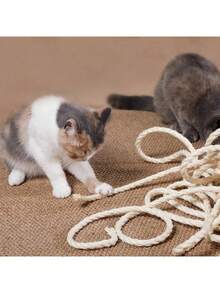 Cuerda de sisal natural, adecuada para reemplazar tableros rascadores de gatos, cuerdas de postes rascadores de gatos, restauración de árboles DIY y reacondicionamiento de muebles. - Blanco - Ver 6