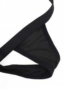 时尚前无缝凸起设计中腰性感男士内裤 - 黑色 - 查看 3