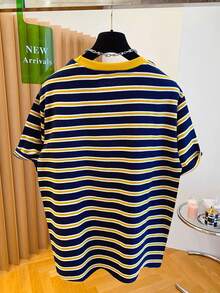 Resyla Áo nữ, mẫu thiết kế độc đáo phong cách Hàn Quốc xuân/hè 2026, áo thun kẻ sọc phối màu tương phản, tay ngắn, kiểu dáng rộng rãi và thoải mái, món quà lý tưởng cho bạn gái. - Nhiều màu - Xem 2