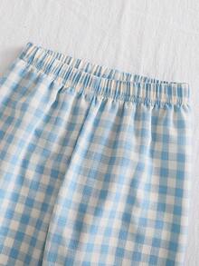 SHEIN 2pcs Girls' Cartoon Bear Print Knit Long Sleeve Top And Pants Pajama Set - White - View 7