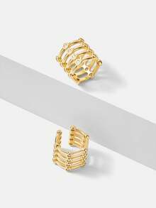 MOTF PREMIUM Khuyên tai kẹp sụn mạ vàng 18K - Vàng - Xem 7