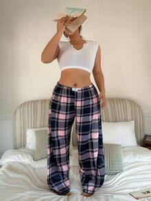 Napfluff CURVE Napfluff CURVE Plus Size Casual Checkered Print Bottoms - Multicolor - View 3