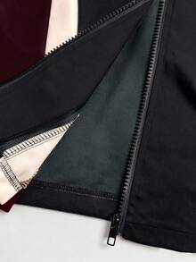 EgrlEra 女士撞色街头摩托车PU皮夹克 - 彩色 - 查看 6