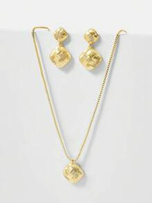 MOTF PREMIUM BỘ BÔNG TAI VÀ DÂY CHUYỀN HÌNH HOA GỒM 2 MÓN - Vàng - Xem 1