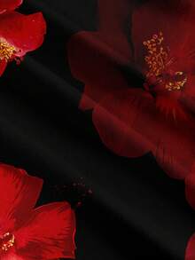 SHEIN MOD Women's Casual Elegant Floral Print Camisole, One Top Three Ways, Vacation Top, Summer Top,Summer Holiday Outfits ,Spring Outfit Women ,Beach Outfits For Women ,Casual Women Outfits,Black Top For Women,Red Top For Women Spring - Multicolor - View 9