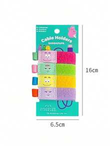 Joivida 4Pcs Cute Cartoon Magic Tape Cable Ties – Multi-Use Organizer For PC & Earphone Wires - Multicolor - View 4