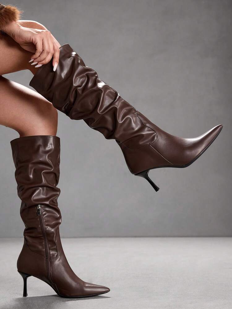 CUCCOO SZL Women's Fashion Pointed Toe High Heel Over-The-Knee Boots Valentine's Day Spring Shoes