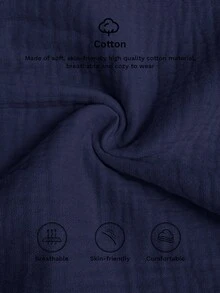 SHEIN LUNE Damen Baumwolle Shorts mit elastischem Bund, geeignet für tägliche Lässig und Retro-Stil, Sommer Shorts für Frauen, Strandshorts für Damen - marineblau - Übersicht 8