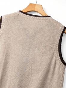 GlowEve CURVE Early Spring New Loose Casual Colorblock Bow Tie Strap Women Knit Cardigan Vest - Multicolor - View 4