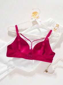 DesireSculpt Women's Solid Color Underwire Bra - Burgundy - View 2