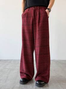 Manfinity Hypemode Quần tây nam kiểu dáng cổ điển, họa tiết kẻ caro, túi xéo, thích hợp cho mùa Thu/Đông. - Nhiều màu - Xem 4