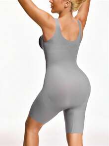 SHAPORA 1pc Women's Comfortable Minimalist Gray Shapewear Bodysuit - Dark Grey - View 2
