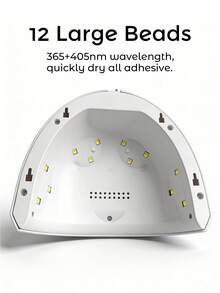 Teckwe Đèn UV làm móng, đèn sấy móng LED với 3 chế độ hẹn giờ, đèn hơ gel tương thích với mọi loại sơn gel, dụng cụ làm móng chuyên nghiệp cho tiệm nail, màu trắng - trắng - Xem 3