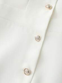 GlowEve 法式优雅白色无袖连体裤，夏季时尚宽松阔腿裤，适合日常外出、毕业典礼、节日等场合。 - 白色 - 查看 6