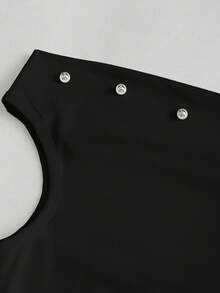 Sweetra 女士时尚高街风斜肩修身休闲舒适T恤套装，春夏款 - 彩色 - 查看 5