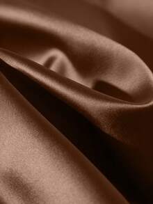 Franclia 女士短款塔夫绸上衣，侧边褶皱设计，垂褶领口+荷叶边领，适合日常通勤、优雅派对、新年假期等场合。 - 棕色 - 查看 5