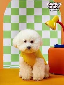 LOONEY TUNES X PETSIN 1件宠物猫狗通用棕色杰瑞卡通图案提花高领弹力舒适保暖狗毛衣