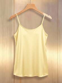 Franclia 女士时尚亮片拼接吊带背心，夏季 - 金色 - 查看 2