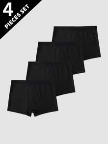 4pcs Boys' Cartoon Graphic Soft & Comfortable Boxer Briefs, Suitable For 8-12 Years Old, All Season - Black - View 2