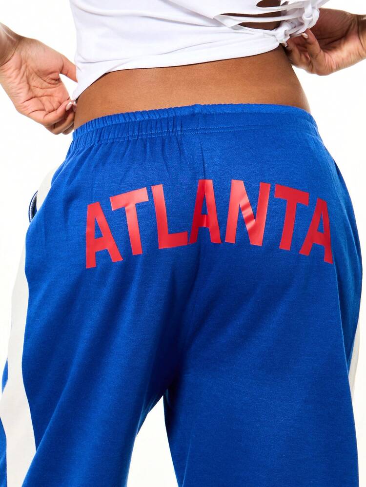 SUMWON WOMEN Wide Leg Joggers With Atlanta Print