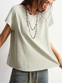 Bohemela Áo thun Raglan tay ngắn đi nghỉ mát cho nữ - màu xanh lá - Xem 5