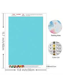 1 Set 30x40cm/11.8x15.7 Inch DIY Diamond Painting Kit, Frameless, Beautiful Scenery, Mixed Colors, Landscape Theme, All Seasons, Suitable For Home Decor, Living Room, Entryway, Bedroom And Lovely Artwork - Multicolor - View 5