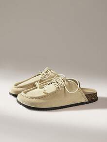 Solecia Women's Casual Versatile Commuting Lace-Up Flats - Apricot - View 3