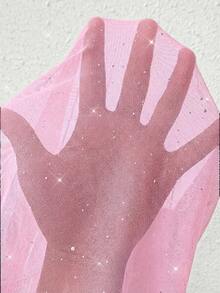 Rafferiza Mesh Embossed Ruffle Sleeve Waist Cinched Mini Dress - Pink - View 3