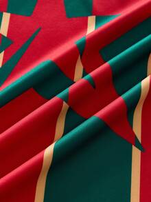 AXEPEAK 男士休闲运动时尚街头星条印花短袖Polo衫，夏季 - 彩色 - 查看 4