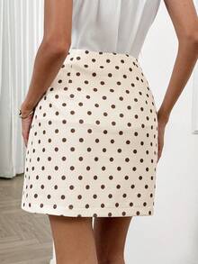 Easowa Vintage Polka Dot Print Mini Skirt, Casual Commuter Elegant Vacation Wear For Women Vacation Boho Sexy Women - Multicolor - View 7