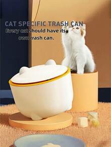SHEIN Basic living 新款桌面猫砂盆，猫粪垃圾桶，无异味，密封防漏，便携式迷你车载垃圾桶，适用于猫咪宠物，带铲子，方便收纳，清洁卫生，居家办公旅行车载宠物必备用品，猫砂配件，有效控制异味 - 彩色 - 查看 6