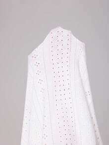 Solflare Vestido casual de manga corta, versátil, de unicolor y cuello asimétrico, talla grande - Blanco - Ver 7