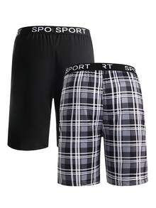 2pcs Comfortable Breathable Letter Waistband Boxer Briefs For Teen Boys - Multicolor - View 2