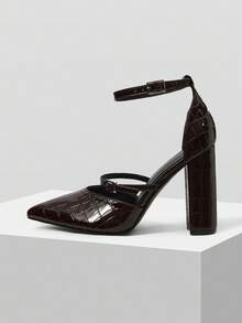 Dark coffee stone pattern PU