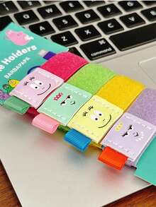 Joivida 4Pcs Cute Cartoon Magic Tape Cable Ties – Multi-Use Organizer For PC & Earphone Wires - Multicolor - View 9