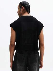 SUMWON Men's Sleeveless Crew Neck Tank Top With Relaxed Regular Fit Solid Design For Casual Everyday Wear Summer Style - Black - View 5