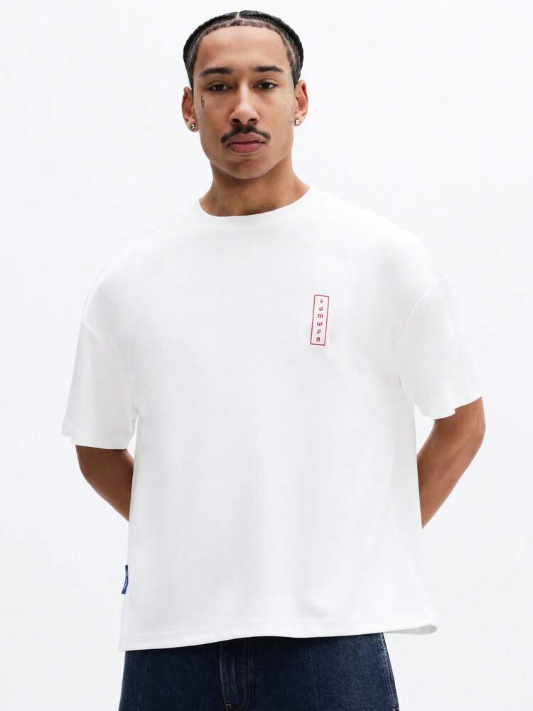 Boxy Fit Tee With Tokyo Wave Print