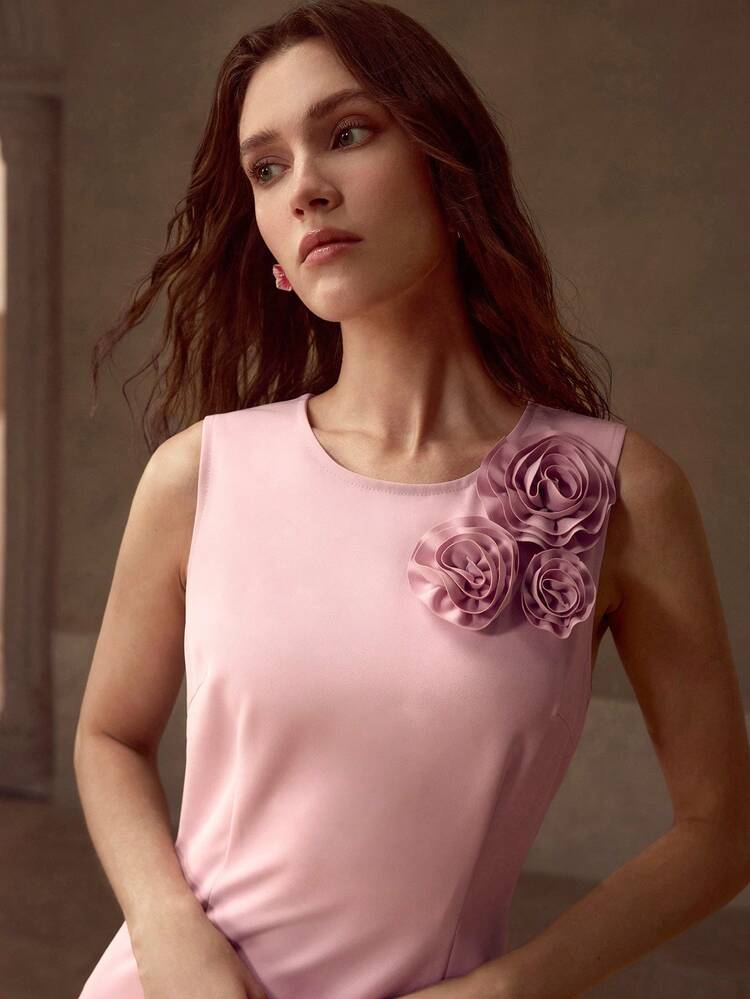 STEREO FLORAL SPLIT DRESS