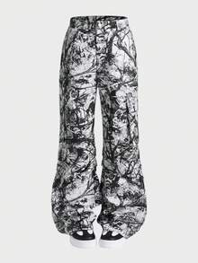 Manfinity VCAY Men's Tree Branch Print Cargo Pocket Loose Casual Pants - Grey - View 7