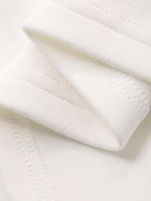 DAZY 女士圆领烧花刺绣荷叶边袖口休闲日常长袖T恤 - 白色 - 查看 8