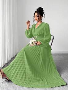 Elenzga Đầm nữ cỡ lớn màu hồng, khóa kim loại trang trí, xếp ly eo, cổ chữ V, thiết kế cổ áo sơ mi và tay áo, thích hợp cho mùa tựu trường, lễ tốt nghiệp, Ngày Valentine, lễ hội âm nhạc, Ngày của Mẹ, Halloween, Lễ Tạ ơn, Lễ Phục sinh, Ngày Quốc khánh, dạ hội, tiệc hẹn hò, mùa cưới, du lịch ngoài trời. - Limelight Green - Xem 6
