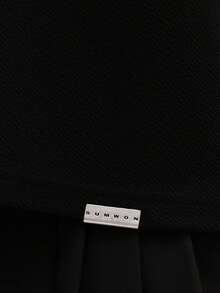 SUMWON Camiseta Masculina Oversized de Gola Careca de Manga Curta Sólida, Simples, Confortável, Ajuste Relaxado, Casual - Preto - Visão 5