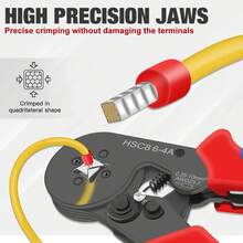专业棘轮压线钳套装，压线工具 HSC8 6-4/6-6，电工压线钳，适用于线端套管端子，电路维修，套管压接工具套装，用于线套管连接器的管状压接钳，线套管压接套件 - 彩色 - 查看 3
