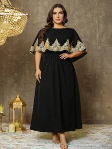 EMERY ROSE Un vestido de verano elegante y de gran tamaño tejido - Negro - Ver 3