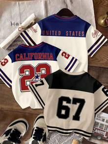 SHEIN Young Boys' Casual Cartoon Pattern Comfortable Short Sleeve T-Shirt, Suitable For Spring/Summer - Multicolor - View 2